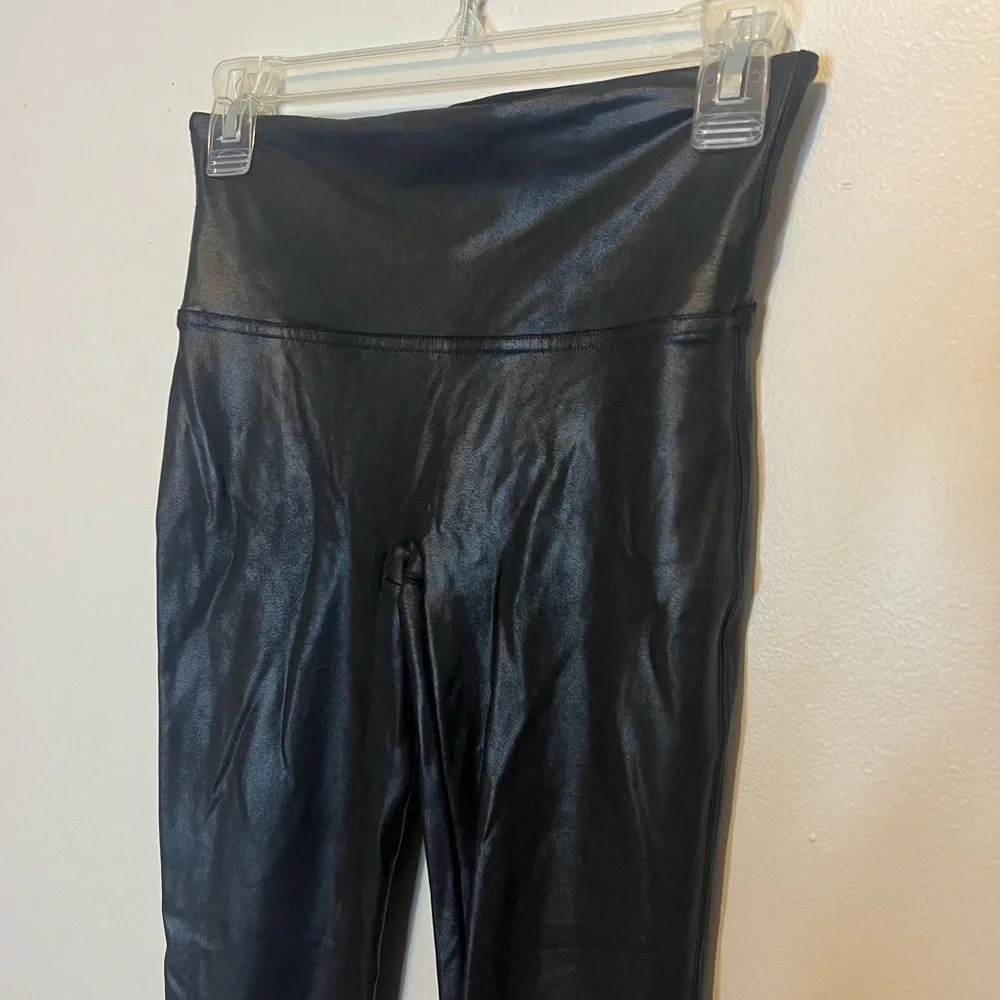 Spanx Faux Leather Ready to Wow Black Leggings 1X